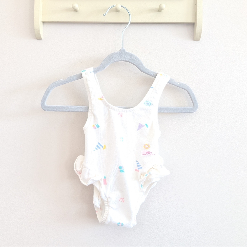 Vintage Lacoste Cream Kids Bathing Suit